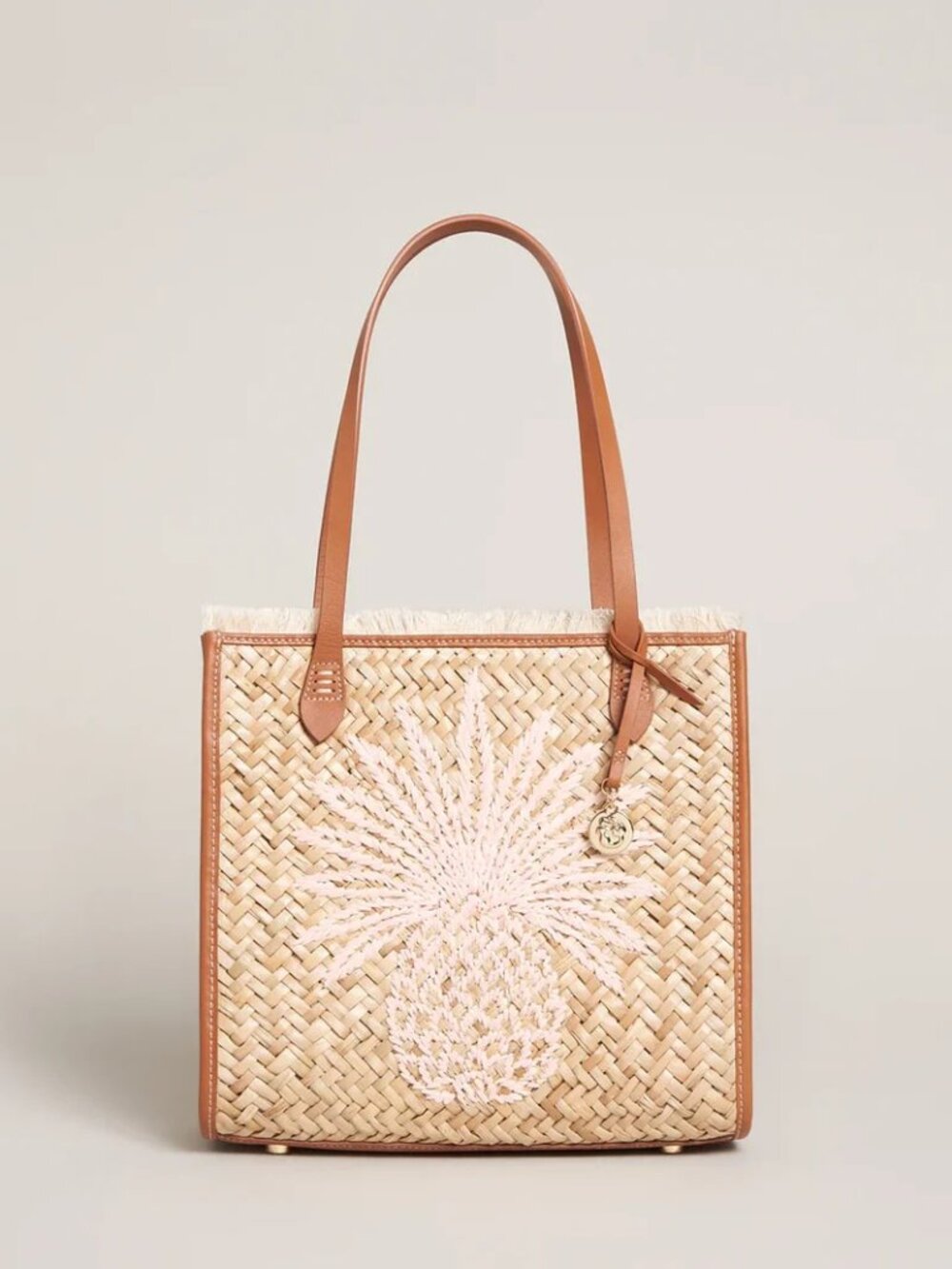 Straw Box Tote| Spartina 449| Pineapple